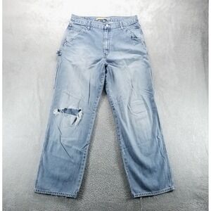 VTG Silvertab Baggy Jeans Mens 34x34 Blue Carpenter Skater Y2K‎ Grunge